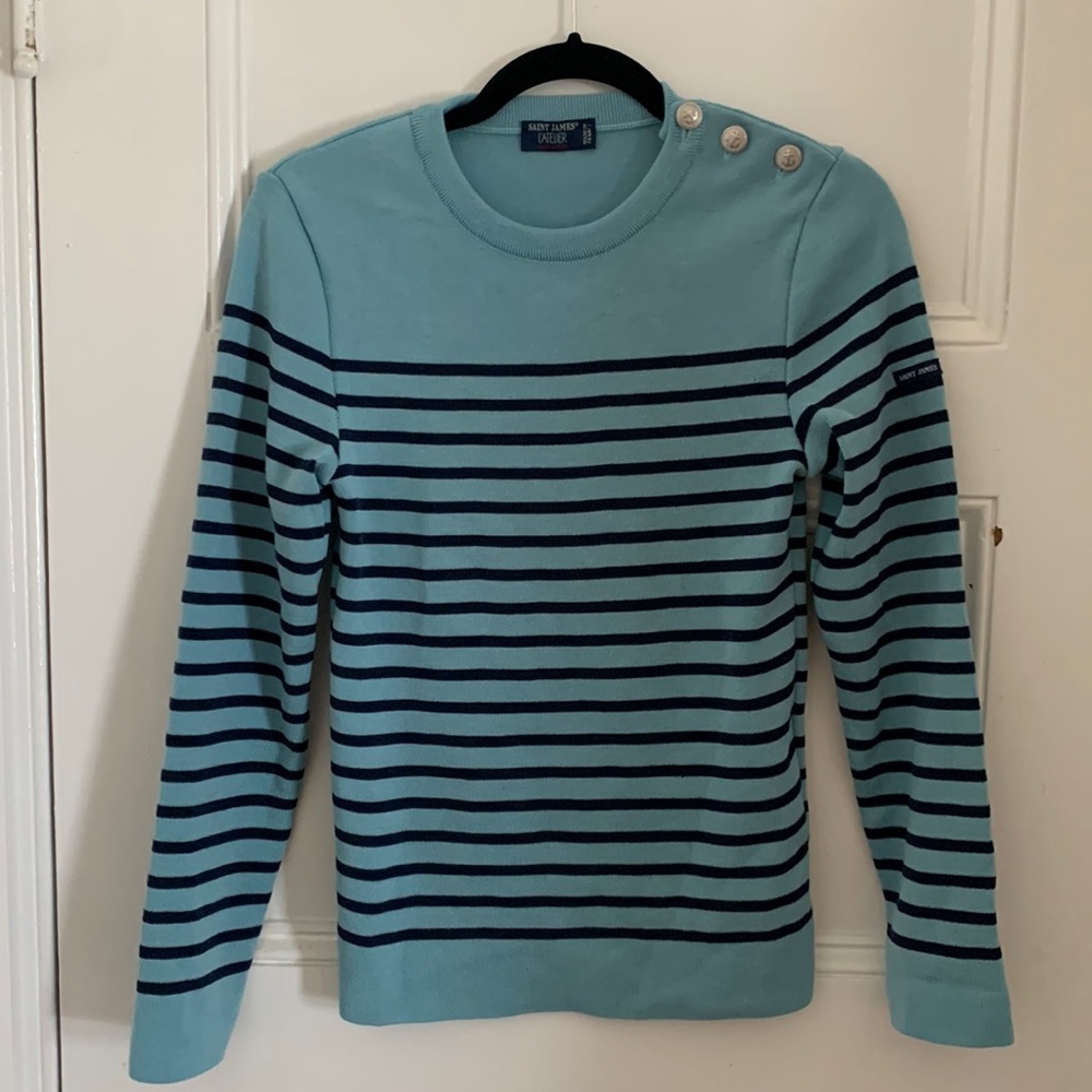 Saint James Maree Striped Knit Pullover Sweater